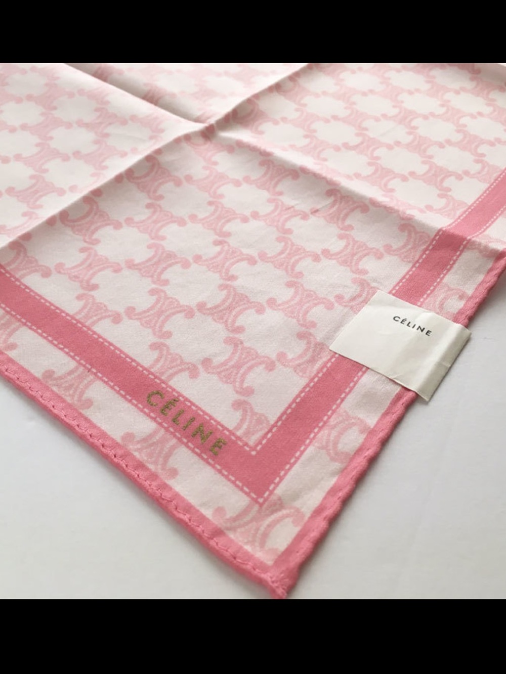 Celine 🌸🌷🎀🩷 Pink Logo Handkerchief - Picture 8 of 14